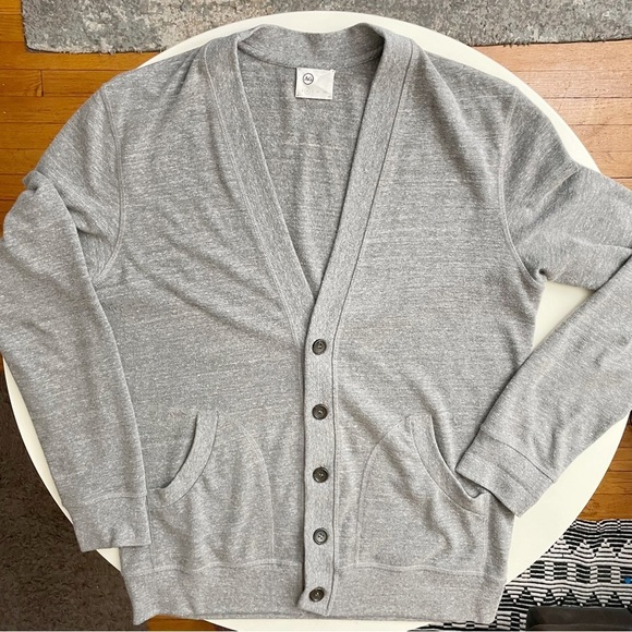 AG Jeans Adriano Goldschmied Men’s Button Cardigan Sweater Gray Size Medium - Picture 2 of 9
